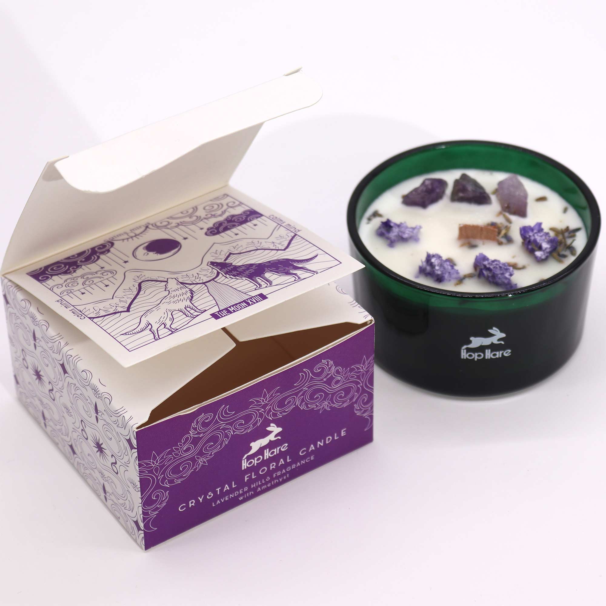 Hop Hare Crystal Magic Flower Candle - The Moon - Image 3