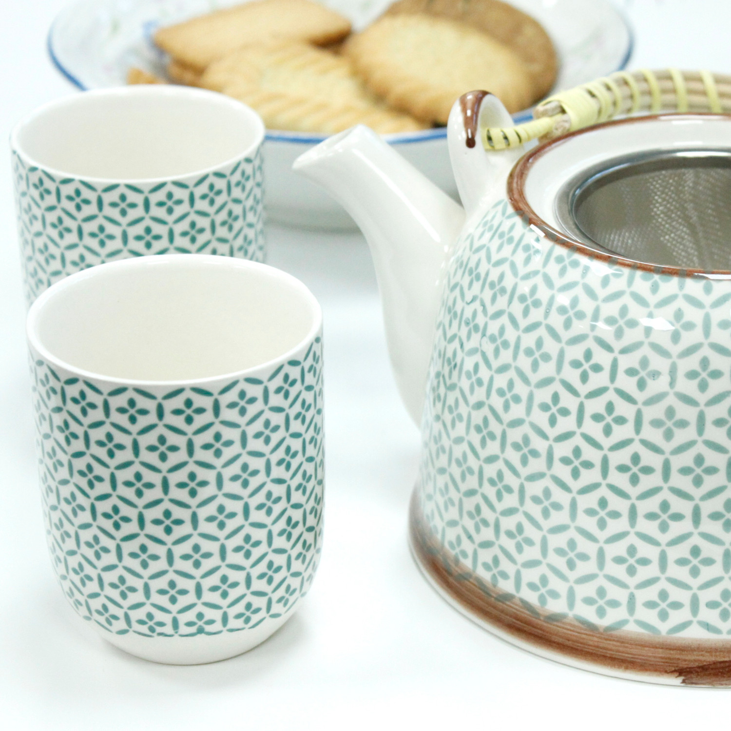 Herbal Teapot Set - Green Mosaic - Image 6